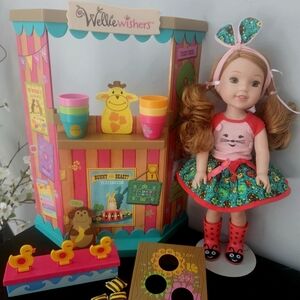 American Girl WellieWisher Doll with Pink Top, Red Boots & Teal Skirt